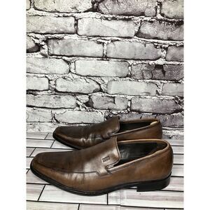 BOSS Hugo Boss Brown Leather Slip On Loafers Dress Shoes Men’s Sz 10.5M US/44EU